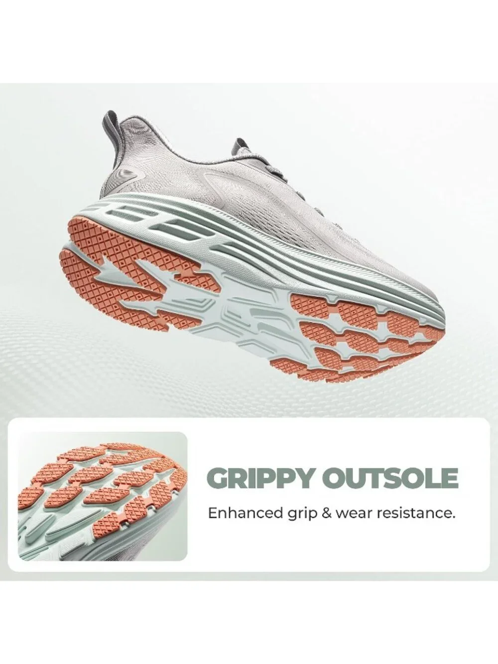 Women's Grey Running Shoes Slip On Pull On Round Toe Athletic Tennis Sneakers